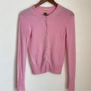 J.Crew Pink Cashmere Cardigan Small Pearl Buttons